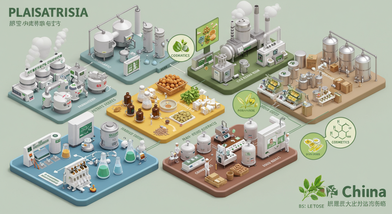 What are the main industries that use plant extracts from China
