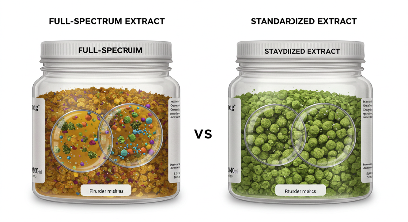 What is the difference between full-spectrum and standardized extracts