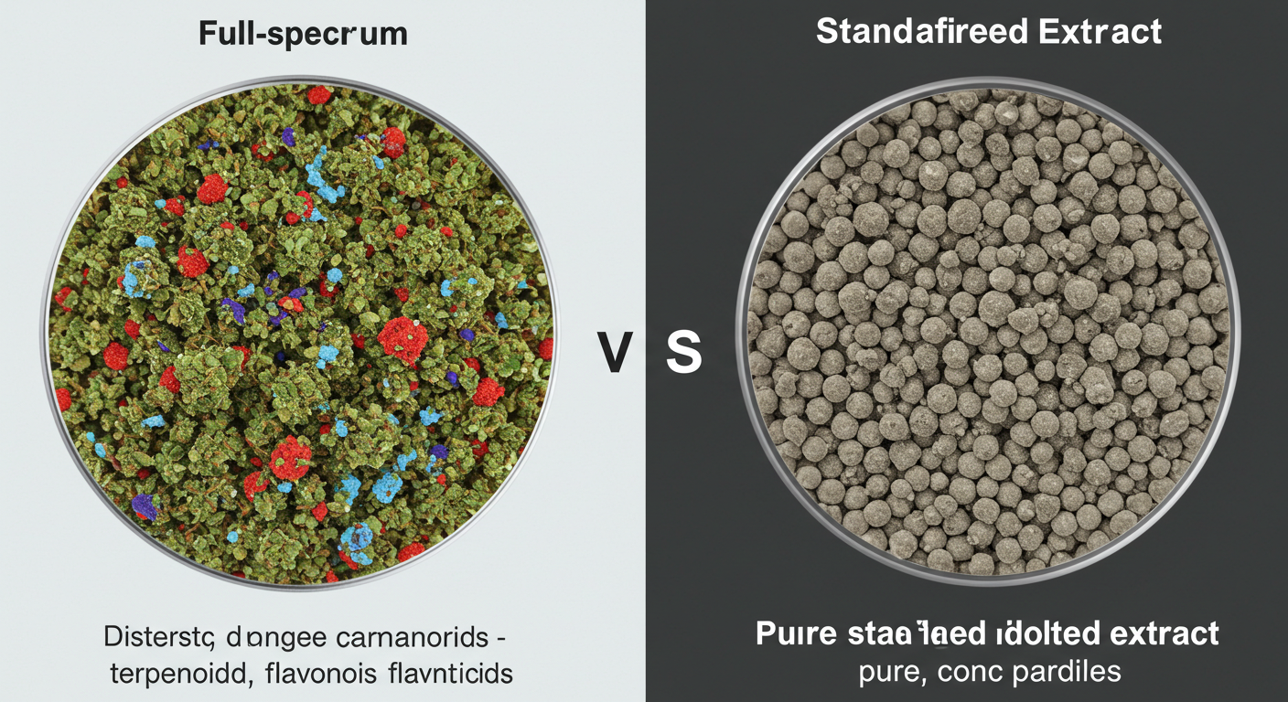 What is the difference between full-spectrum and standardized extracts